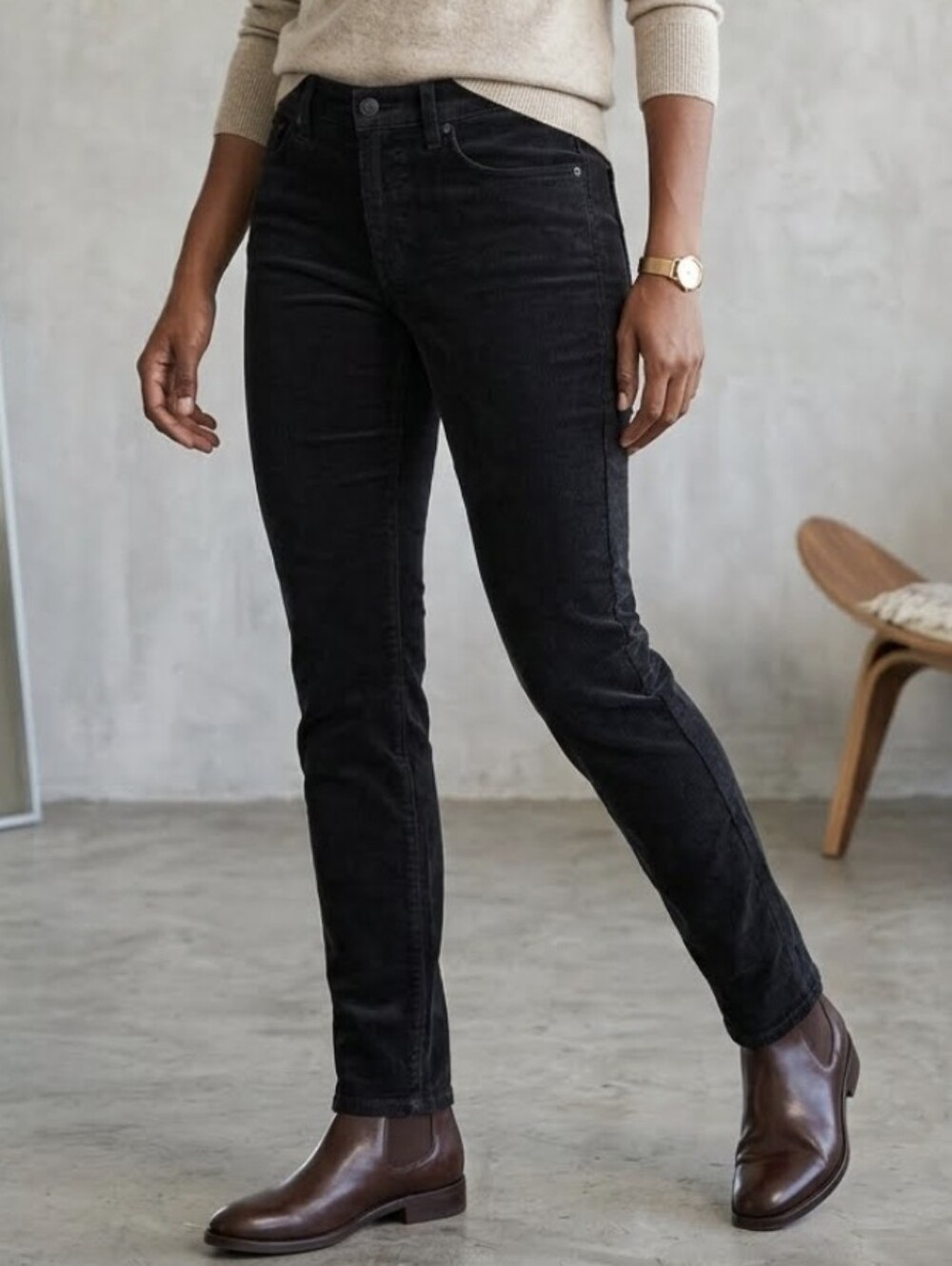 J Crew Skinny Corduroy Pants Black Fine Wale 5-Pocket